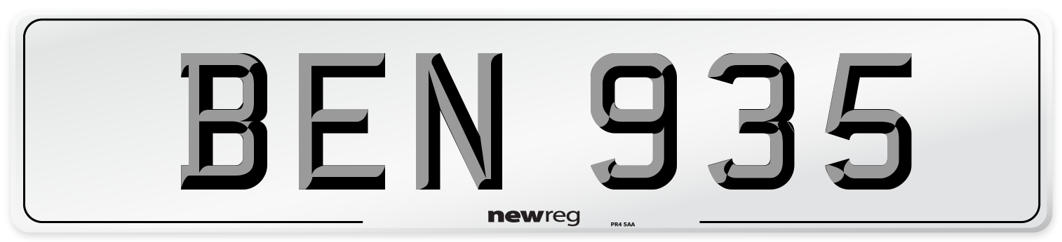 BEN 935 Number Plate from New Reg